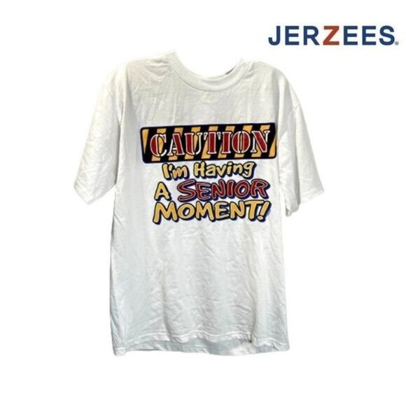 Jerzees Caution I'm Having A Senior‎ Moment Graphic Heavyweight Blend T-Shirt - Picture 1 of 5